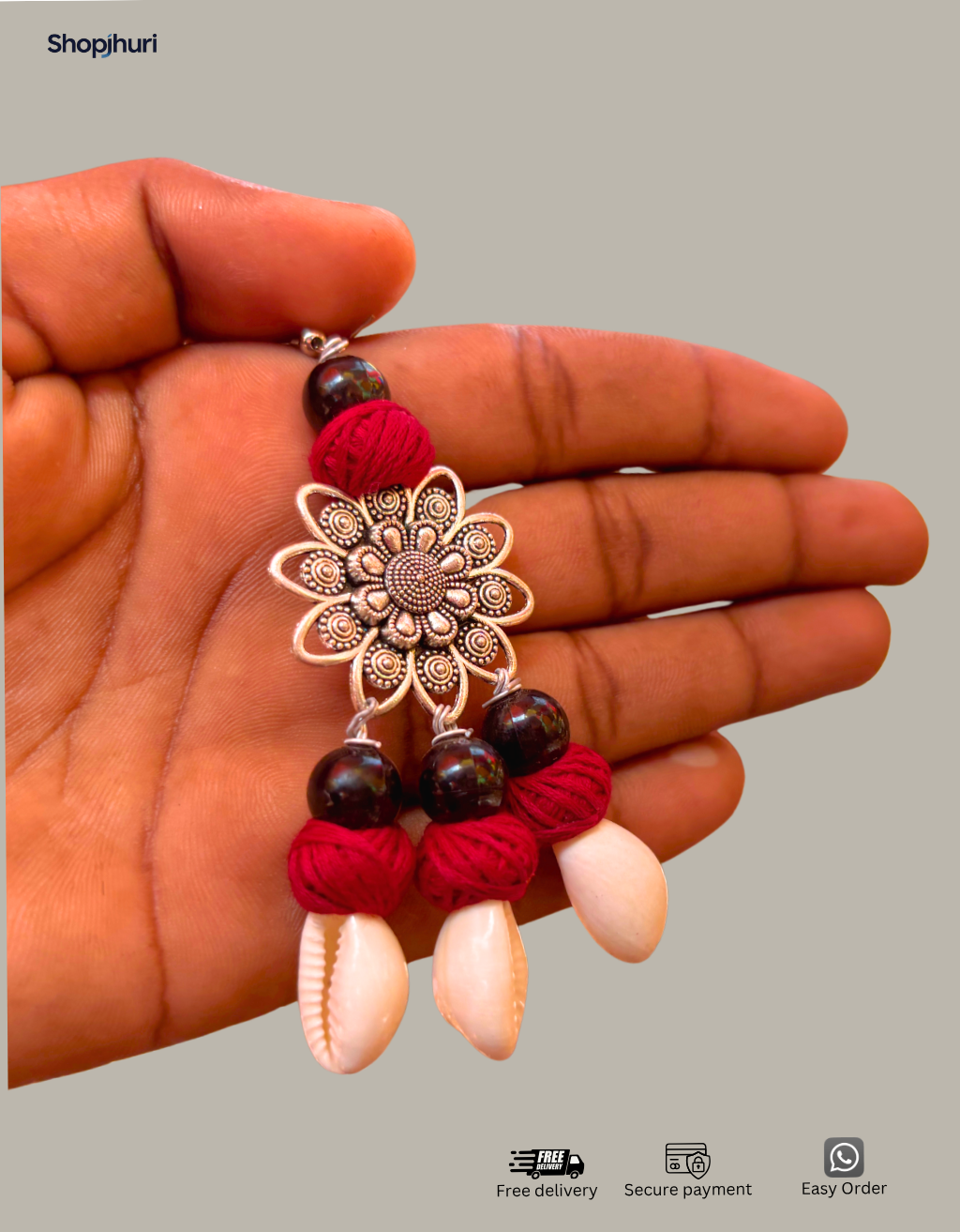 Handcrafted Boho Oxidised Flower Earrings