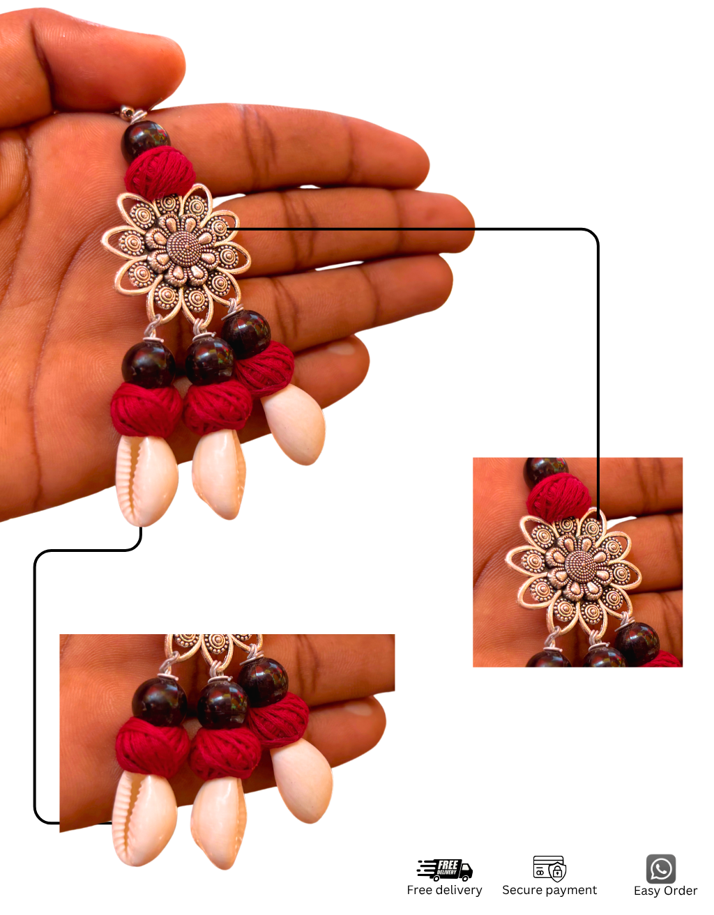 Handcrafted Boho Oxidised Flower Earrings