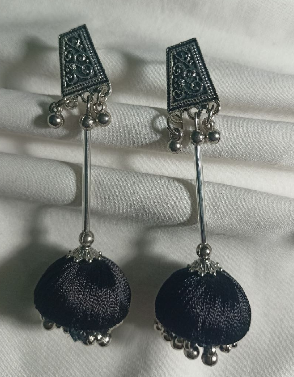 Handcrafted Red Silk Thread Ear Ring  Set – Customised Traditional Jewellery for Wome