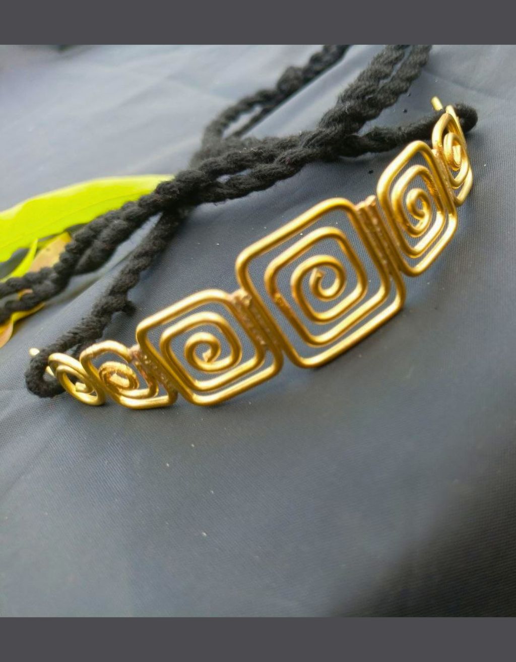Handcrafted Brass Geometric Square Spiral Dhokra Choker Necklace